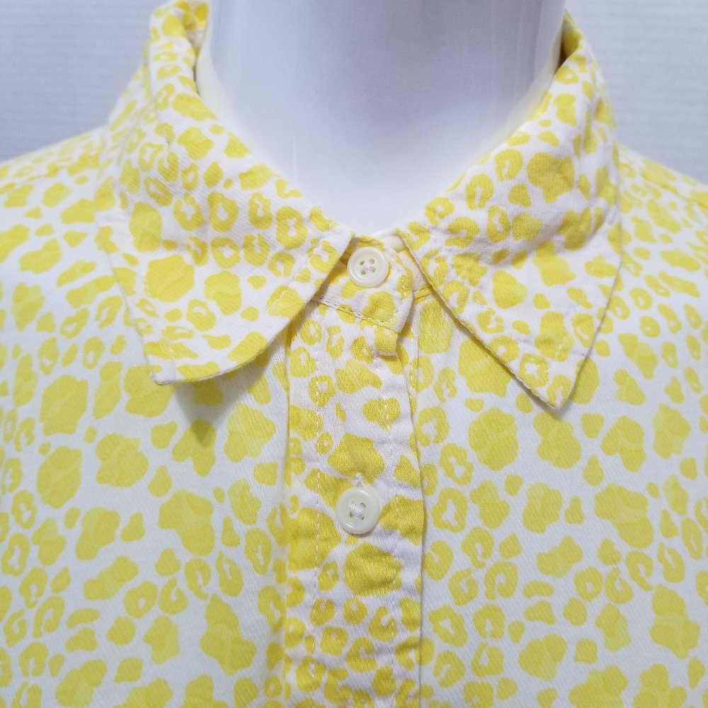 Gap Top Medium Button Up Down Giraffe Leopard Che… - image 7